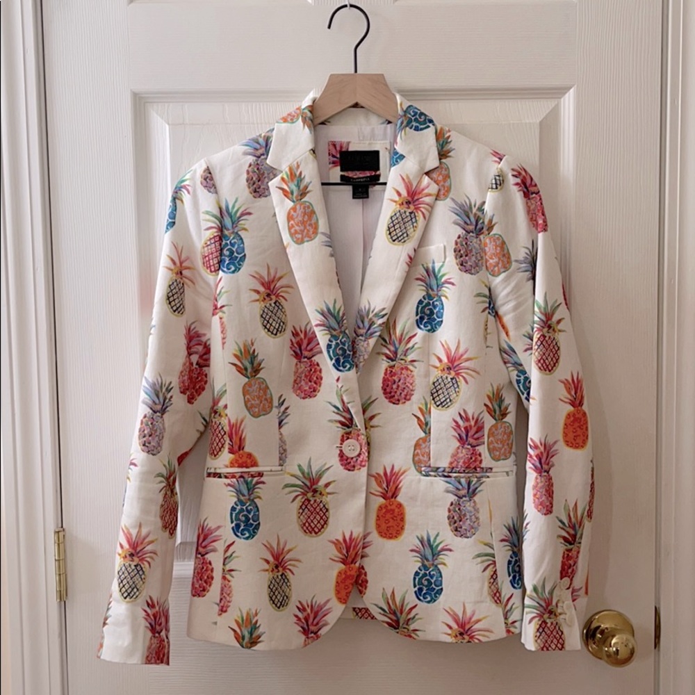 JCrew Pineapple Print Campbell Blazer